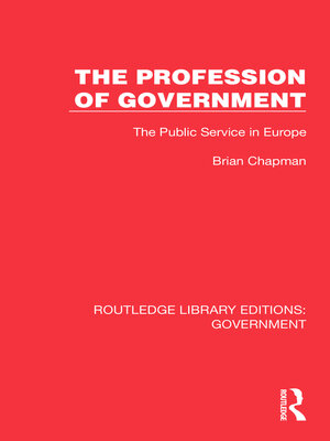 cover image of The Profession of Government